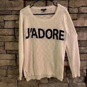 Le Chateau “J’adore” sweater. Size XL